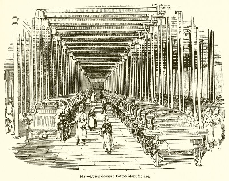 Telar mecánico: Fabricación de algodón de English School