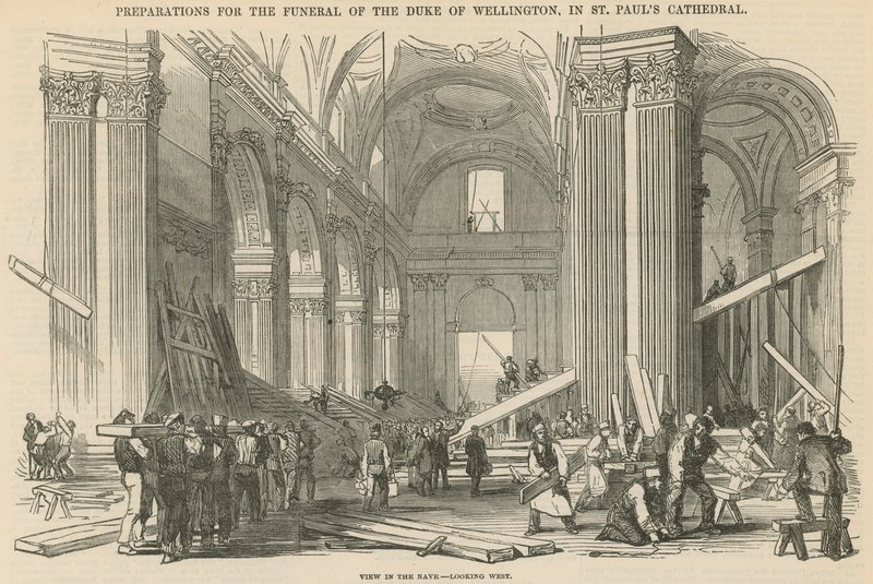 Preparativos para el funeral del Duque de Wellington de English School