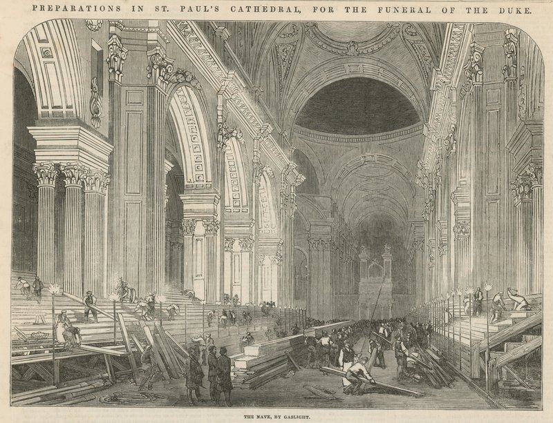 Preparativos en la Catedral de San Pablo para el funeral del Duque de English School