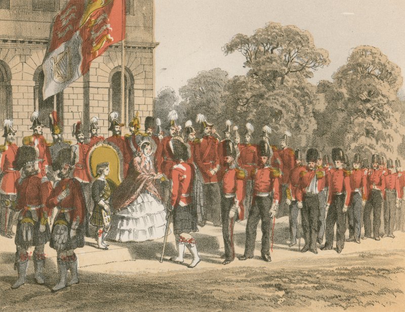 Presentación de Medallas de Crimea por Su Majestad, Horse Guards, Londres de English School