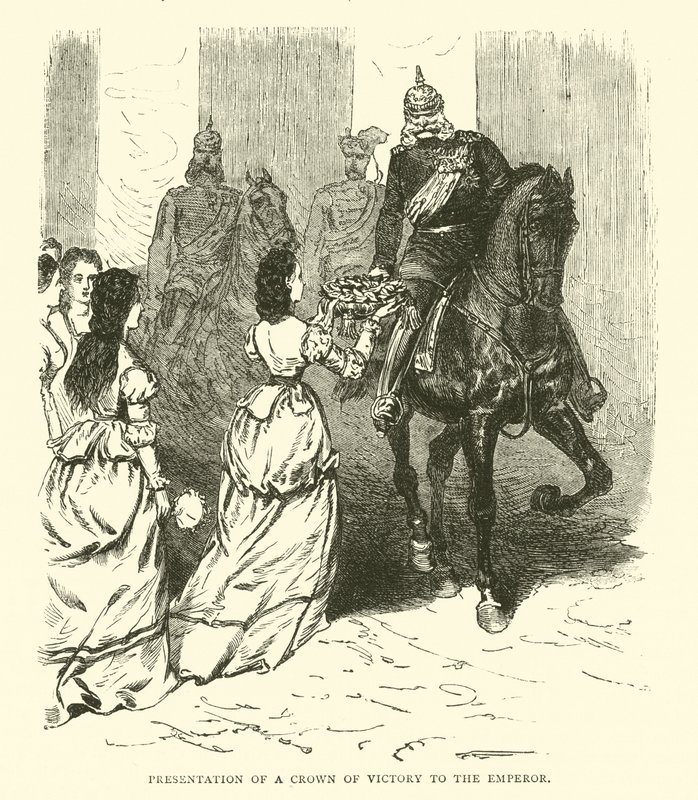 Presentación de una corona de victoria al Emperador, marzo 1871 de English School