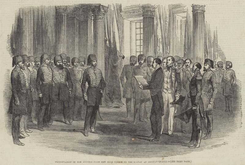 Presentación de la Dirección de la Nación Irlandesa al Sultán en Constantinopla de English School