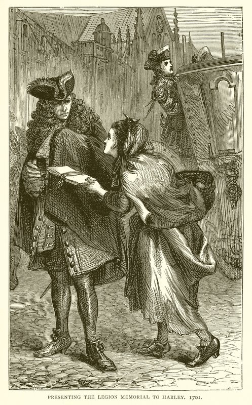 Presentación del Memorial de la Legión a Harley, 1701 de English School