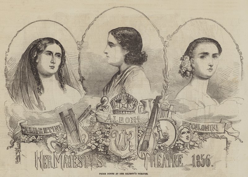 Prime Donne en el Teatro de Su Majestad, 1856 de English School