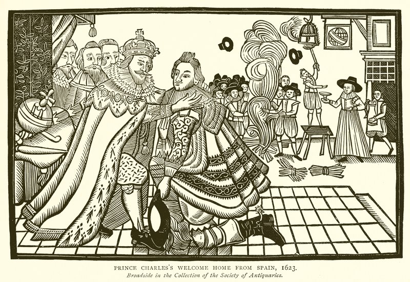 Bienvenida del Príncipe Carlos desde España, 1623 de English School