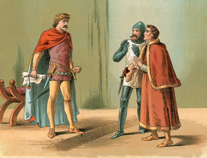 El Príncipe Eduardo, el Príncipe Negro, y los mensajeros del Rey Carlos de English School