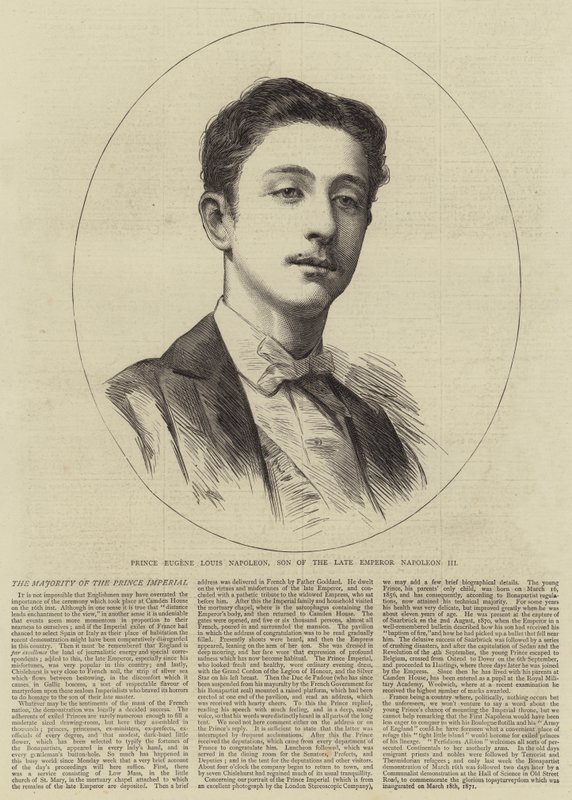Príncipe Eugenio Luis Napoleón, hijo del difunto emperador Napoleón III de English School