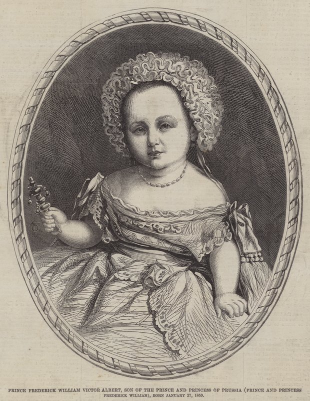 Príncipe Federico Guillermo Víctor Alberto, hijo del Príncipe y la Princesa de Prusia (Príncipe y Princesa Federico Guillermo), nacido el 27 de enero de 1859 (grabado) de English School
