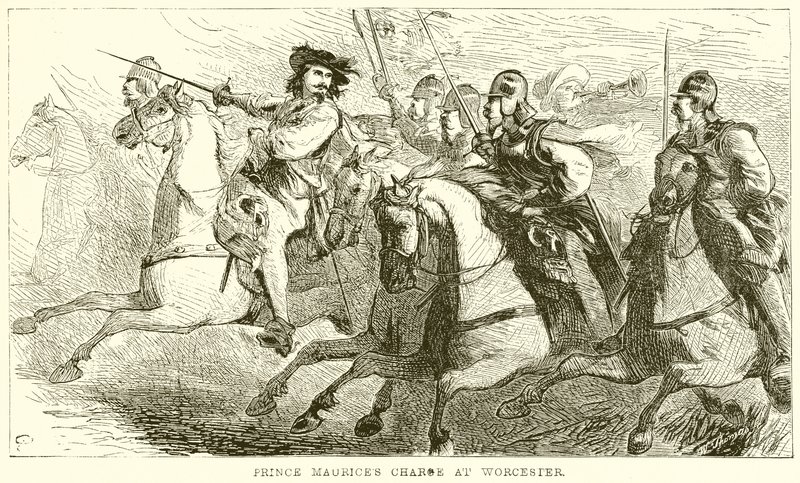 La carga del príncipe Maurice en Worcester de English School