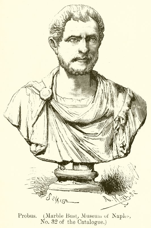 Probo. (Busto de mármol, Museo de Nápoles, No. 32 del Catálogo) (grabado) de English School