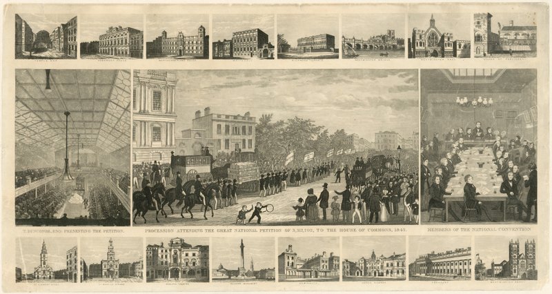 Procesión atendiendo la Gran Petición Nacional de 3,317,702, a la Cámara de los Comunes, 1842 de English School