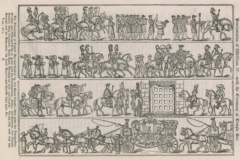 Proclamación de Guillermo IV - con la Ceremonia en Temple Bar de English School
