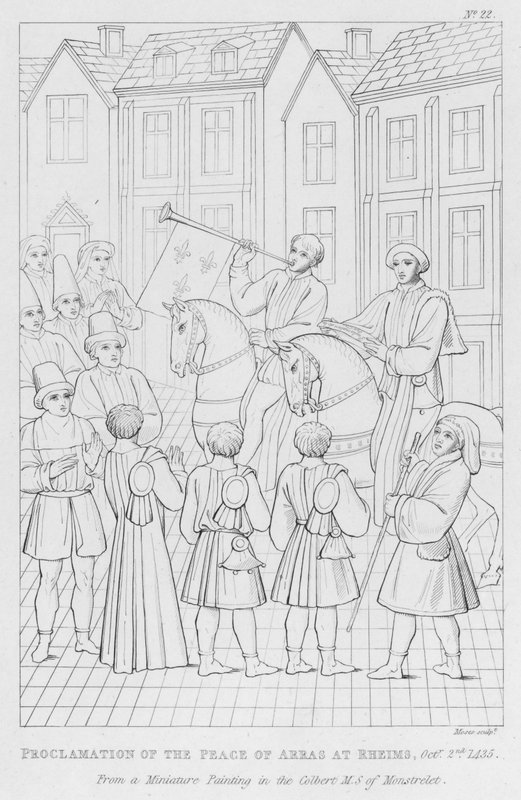Proclamación de la Paz de Arras en Reims, 2 de octubre de 1435 (grabado) de English School