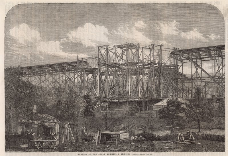 Progreso del Gran Edificio de la Exposición Internacional de English School