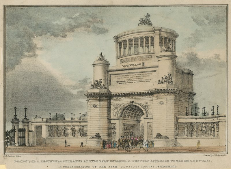 Propuesta para un monumento de la Batalla de Waterloo de English School