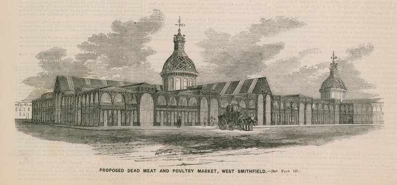Propuesto mercado de carne y aves muertas, West Smithfield de English School