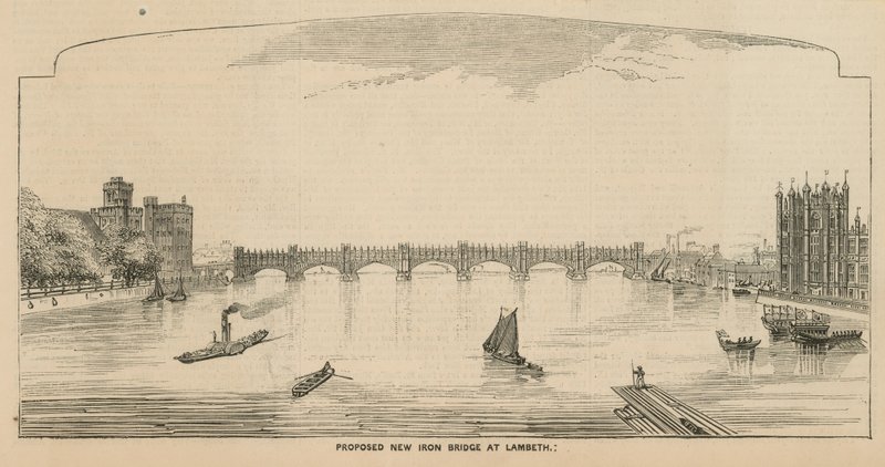 Propuesta para un nuevo puente de hierro en Lambeth de English School