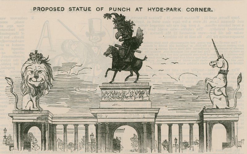 Estatua propuesta de Punch en Hyde Park Corner de English School