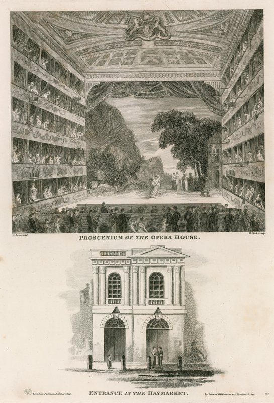 Proscenio de la Casa de Ópera Italiana (Teatro de Su Majestad) de English School