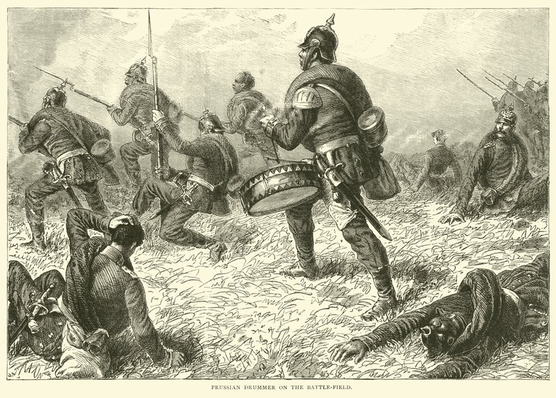 Tambor prusiano en el campo de batalla, septiembre 1870 de English School