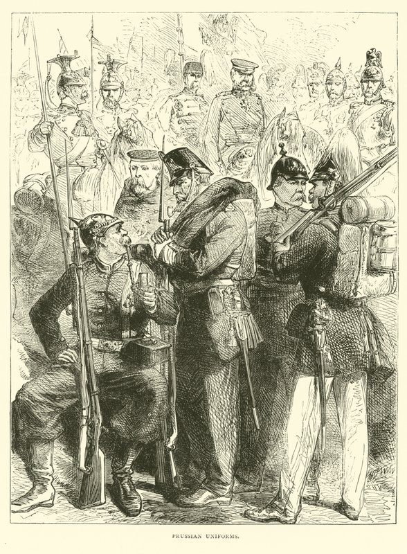 Uniformes prusianos, agosto 1870 de English School