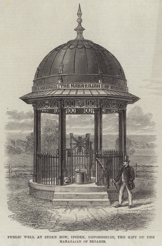Pozo público en Stoke Row, Ipsden, Oxfordshire, el regalo del Maharajá de Benarés de English School