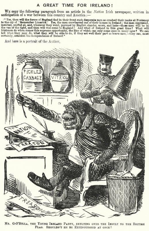 Caricatura de Punch: ¡Un Gran Momento para Irlanda! Nacionalismo irlandés de English School