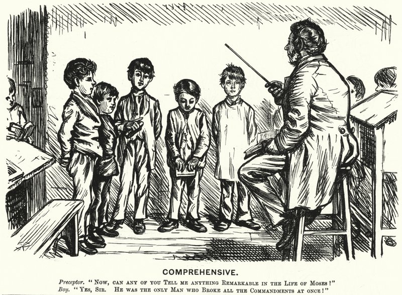 Caricatura de Punch: Integral - lección de educación religiosa de English School