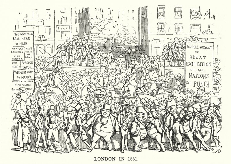 Caricatura de Punch: Londres en 1851 de English School