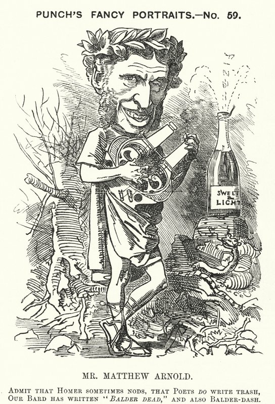 Caricatura de Punch: Matthew Arnold, poeta inglés de English School