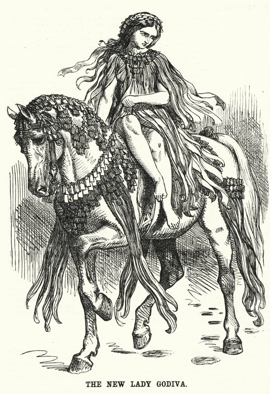 Caricatura de Punch: La Nueva Lady Godiva de English School