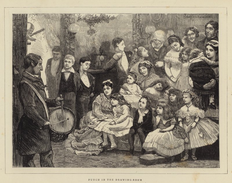 Punch en el salón (grabado) de English School