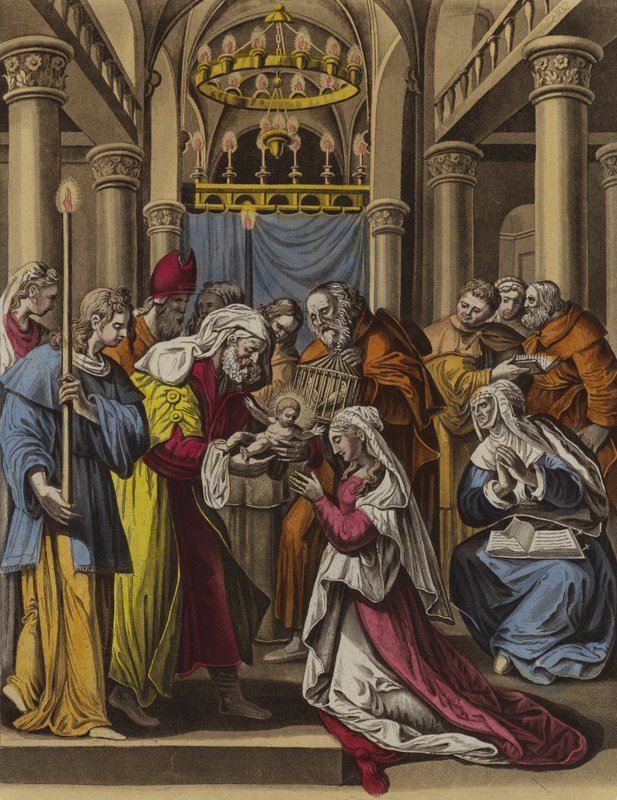 Purificación de la Virgen María (litografia en color) de English School