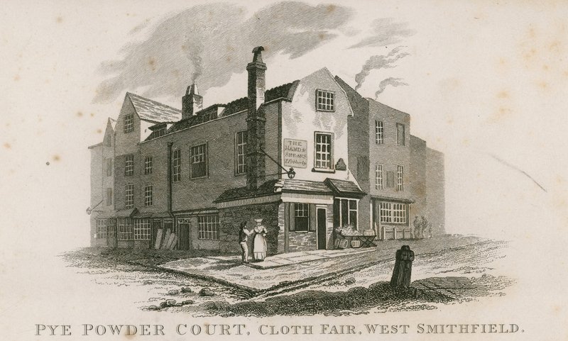 Pye Powder Court, Cloth Fair, West Smithfield, celebrado en el Sign of the Hand and Shears public house de English School
