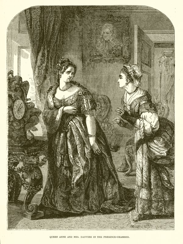 La reina Ana y la Sra. Danvers en la Cámara de Presencia de English School