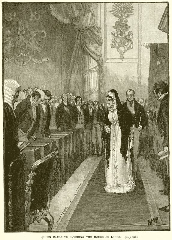 La Reina Carolina entrando en la Cámara de los Lores de English School
