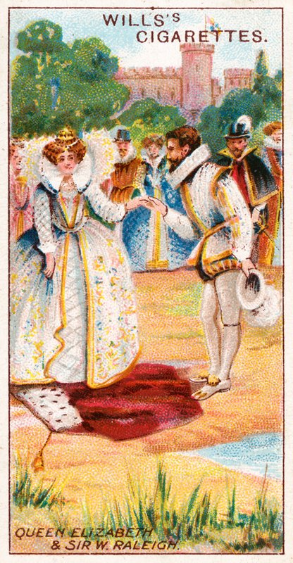 La Reina Isabel y Sir Walter Raleigh de English School