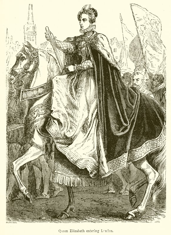 La Reina Isabel entrando en Londres de English School