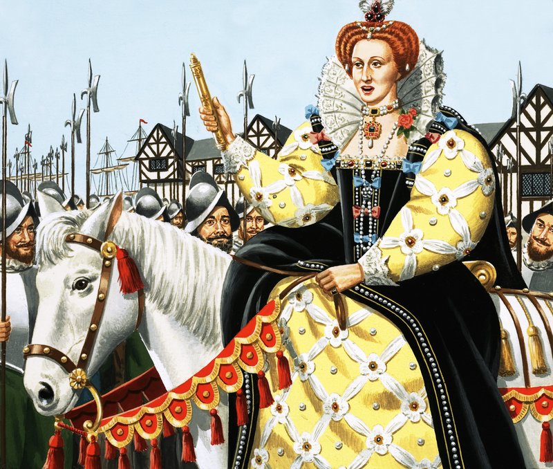 La Reina Isabel dando su discurso de la Armada de English School