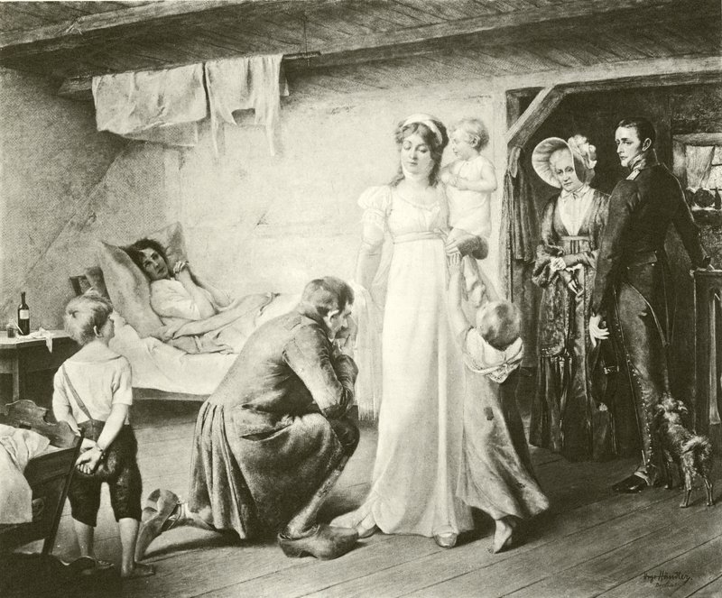 La Reina Luisa de Prusia visitando a los pobres de English School