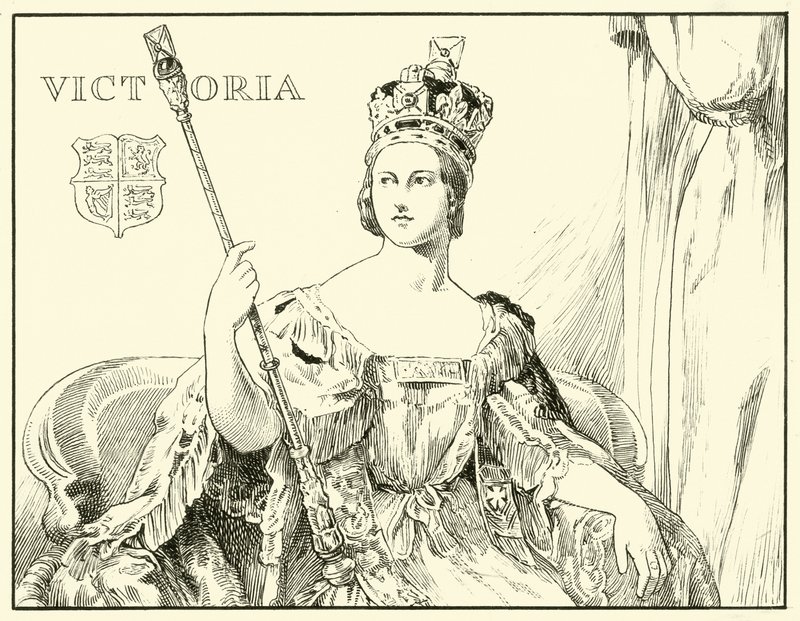 Reina Victoria (Después del retrato de coronación por Sir George Hayter) de English School