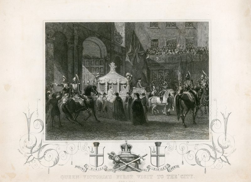 Primera visita de la Reina Victoria a la Ciudad de Londres, 9 de noviembre de 1837 de English School