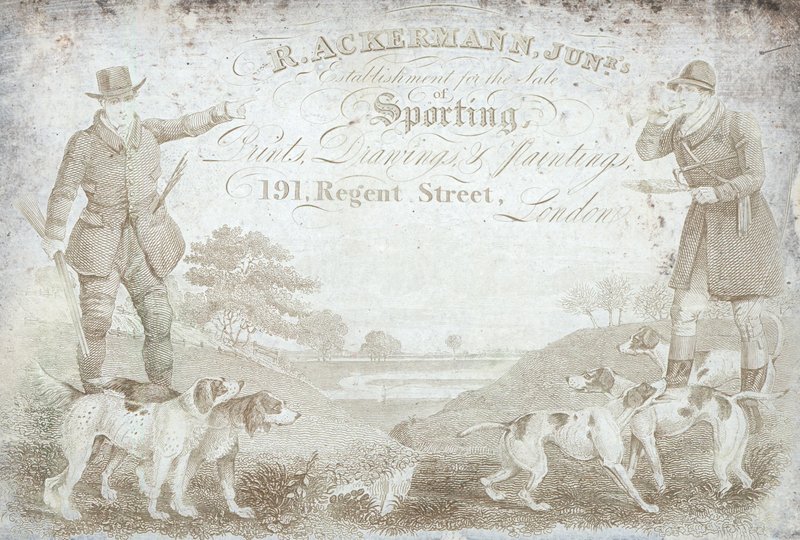 R Ackermann, Junior, 191 Regent Street, tarjeta comercial de English School