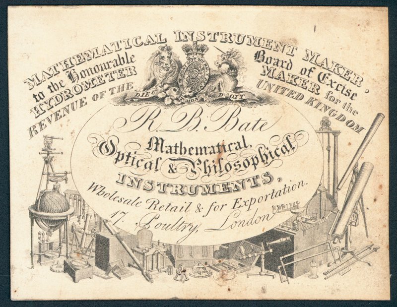 R B Bate, instrumentos matemáticos, ópticos y filosóficos de English School