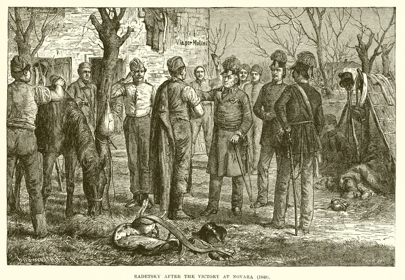 Radetsky después de la victoria en Novara (1849) de English School