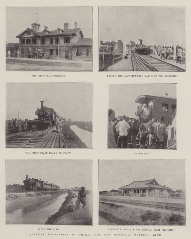Empresa Ferroviaria en China, la Nueva Línea Shanghai-Woosung (grabado) de English School