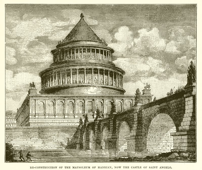 Reconstrucción del Mausoleo de Adriano, ahora el castillo de Sant