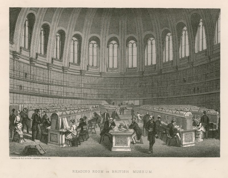 Sala de lectura en el Museo Británico de English School
