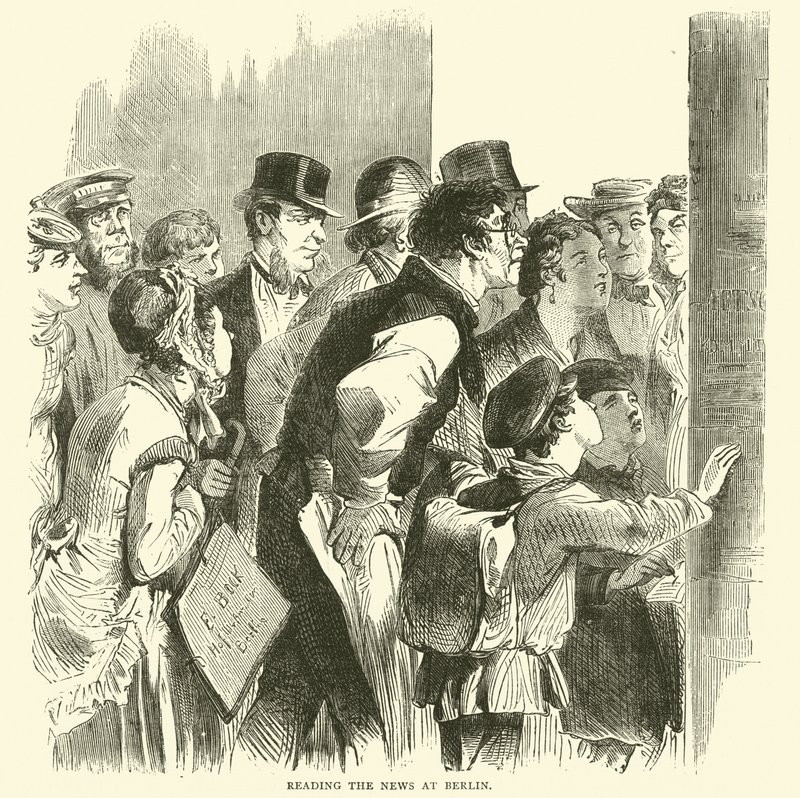 Leyendo las noticias en Berlín, noviembre 1870 de English School