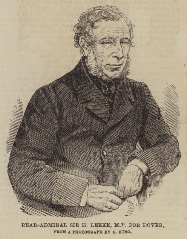 Contraalmirante Sir H Leeke, MP por Dover (grabado) de English School